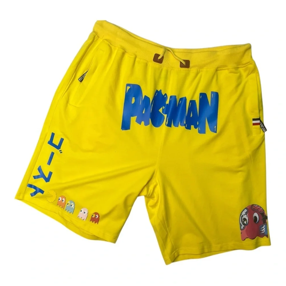 Sz 42 Yellow Pac-Man Graphic Shorts